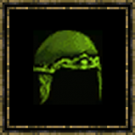 Capuchon en cuir vert
